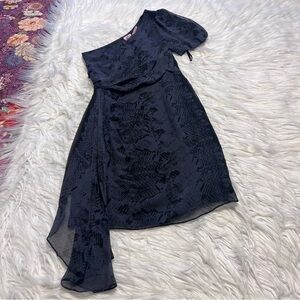 Juicy Couture Black Satin one shoulder layered dress